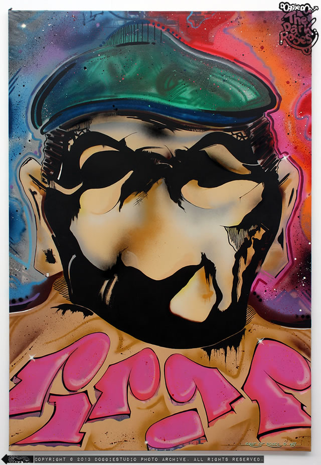 ★ Dansk Graffiti 1984-2013 ★ Graf Italian 1987... Spray enemal, acrylic and ink on canvas by DoggieDoe - The Dark Roses - KUNSTEN, Aalborg Museum, Aalborg, Jutland, Denmark 23. March - 16. June 2013